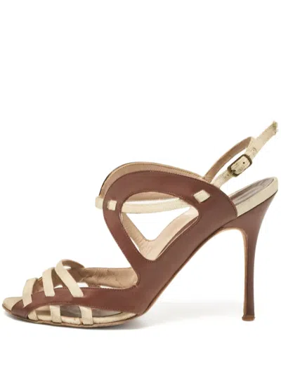 Pre-owned Manolo Blahnik  100mm Cut-out Strappy Sandals