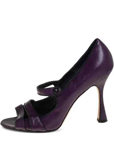 Pre-owned Manolo Blahnik  100mm Strap-detail Heels