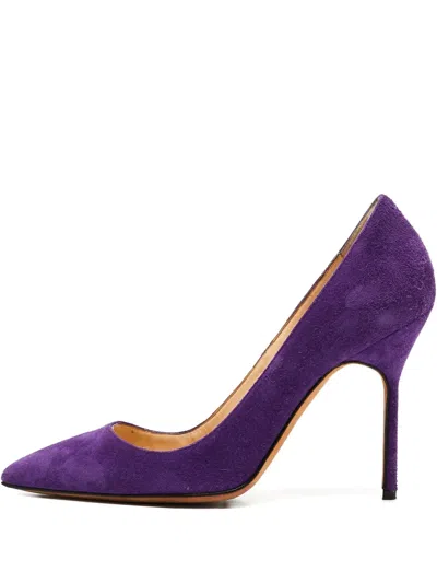 Pre-owned Manolo Blahnik  100mm Suede Pumps