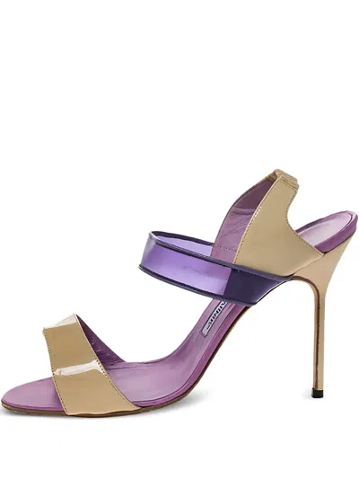 Pre-owned Manolo Blahnik  110mm Two-tone Sandals