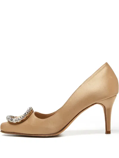 Pre-owned Manolo Blahnik  80mm Crystal-embellished Heels