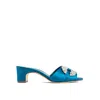 Manolo Blahnik Prinap 050 Satin Mules In Blue