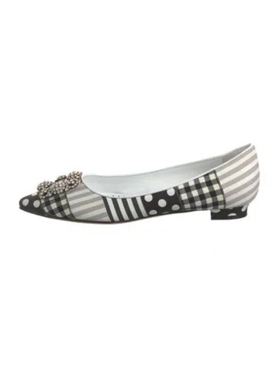 Pre-owned Manolo Blahnik Printed Crystal Embellishments Flats W/ Tags In Multi
