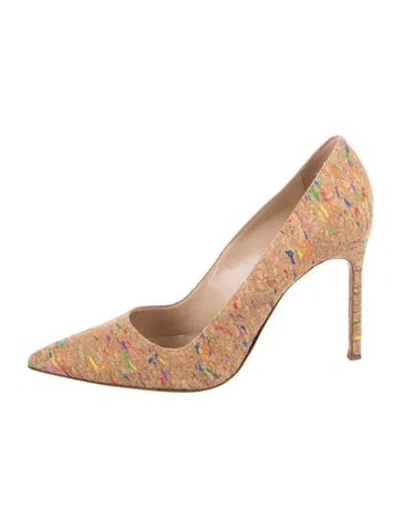 Pre-owned Manolo Blahnik Printed Pumps In Brown