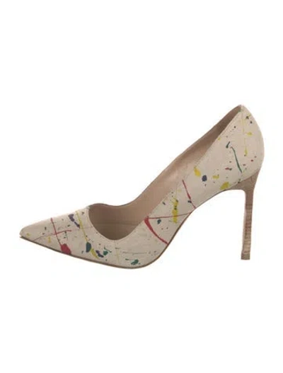 Pre-owned Manolo Blahnik Printed Pumps In Neutral