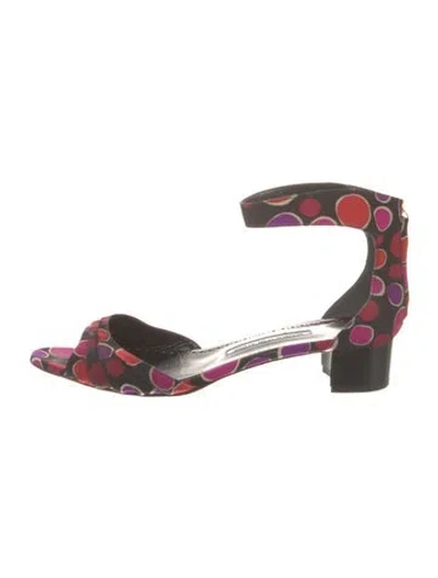 Pre-owned Manolo Blahnik Printed Sandals In Multi