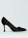 Manolo Blahnik Sololaria Pointed Lace Pumps In Schwarz