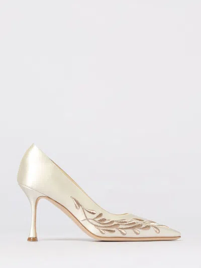 Manolo Blahnik Rabata Embroidered Pointed-toe Pumps In White