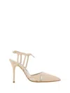 Manolo Blahnik Leather Arcadia Pumps With Stiletto Heel 11cm In Neutral