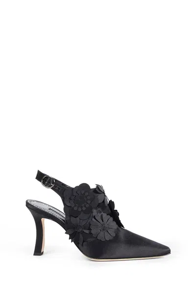 Manolo Blahnik Antigona Slingack Pumps In Animal Print