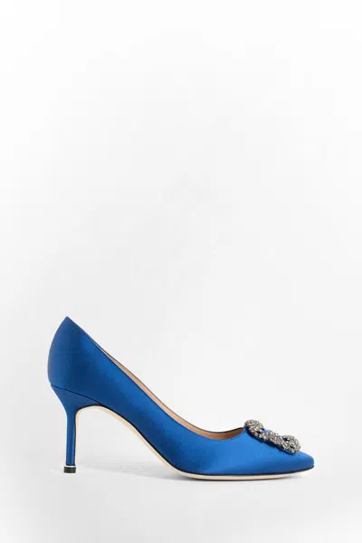 Manolo Blahnik Hangisi 90 Satin Pumps In Blue