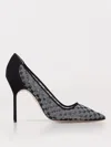 Manolo Blahnik Pumps In Suede And Mesh With Check Pattern In Beige