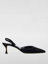 Manolo Blahnik Chongasli 70 Leather Slingback Pump In Schwarz