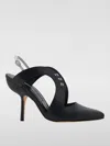 Manolo Blahnik Leather Jijara Slingbacks With Contrasting Details 10cm In Black