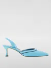Manolo Blahnik Suede Brontiasli Slingbacks With Spool Heel 6cm In Blau