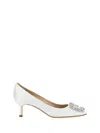 Manolo Blahnik Hangisi Crystal Buckle Pump In Mcrm