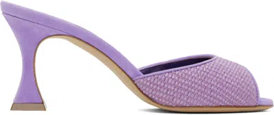 MANOLO BLAHNIK PURPLE JADARA HEELED SANDALS