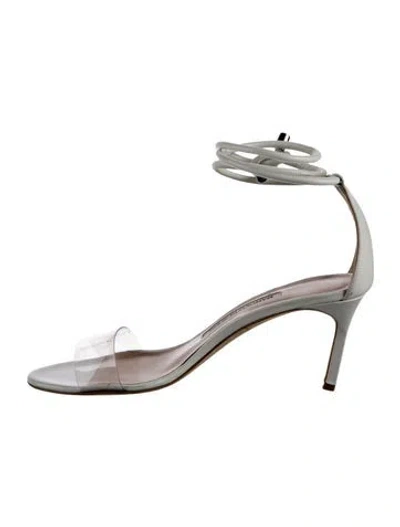 Pre-owned Manolo Blahnik Pvc Sandals In Silver