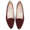 Manolo Blahnik Quilted Suede Square Toe Loafer Flats In Multi