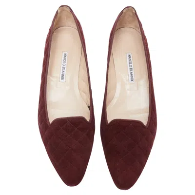 Manolo Blahnik Quilted Suede Square Toe Loafer Flats In Multi