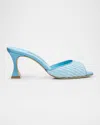 Manolo Blahnik Raffia Jadara Slide Sandals