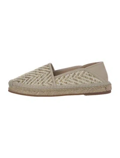 Pre-owned Manolo Blahnik Raffia Patterned Espadrilles In Neutrals