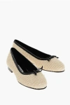 Manolo Blahnik Raffia Veralli Ballet Flats With Cuir Sole In Neutral