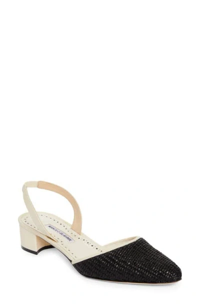 Manolo Blahnik Raffro Slingback Pump In Black