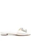 Manolo Blahnik Ramiflat Sandals In White