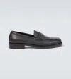 Manolo Blahnik Randy Leather Penny Loafers In Black