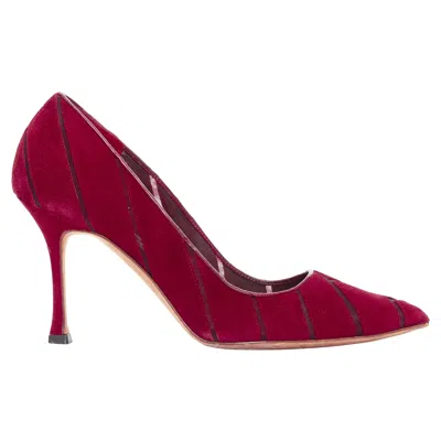 Manolo Blahnik Red Mesh Pumps