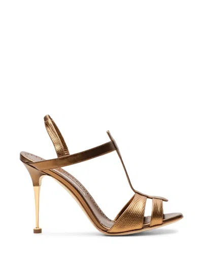 Manolo Blahnik Retaux T-bar Sandals In Brown