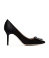 Manolo Blahnik Hangisi 105mm Buckle-embellished Pumps In Black