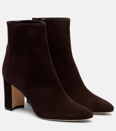 Manolo Blahnik Rosie 70 Suede Ankle Boots In Black