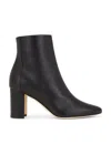 Manolo Blahnik Rosie Suede Zip Ankle Booties In Black