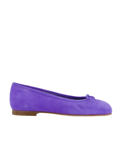 Manolo Blahnik Round-head Flat Shoes In Purple