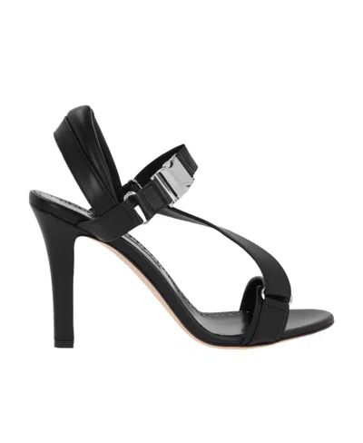 Manolo Blahnik Round Head High-heeled Sandals In Black
