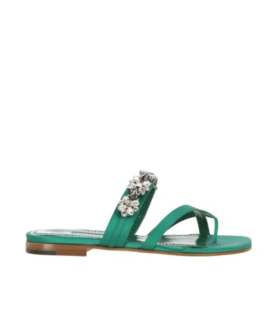 MANOLO BLAHNIK MANOLO BLAHNIK EMBELLISHED SLIDE SANDALS