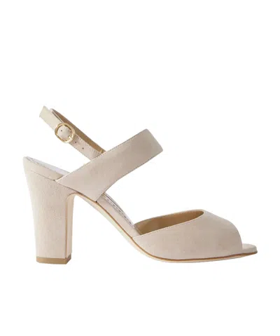 Manolo Blahnik Khiko 90 Suede Slingback Sandals In Neutral