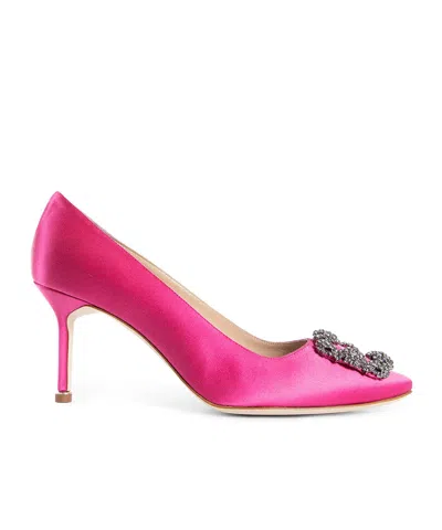 Manolo Blahnik Round Toe High Heels In Pink
