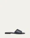 Manolo Blahnik Safinanu Leather Slides In Navy4116