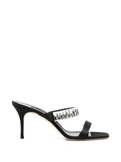 Manolo Blahnik Sakobay Crystal-embellished Sandals In Black