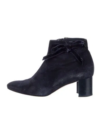 Pre-owned Manolo Blahnik Sam 50 Suede Boots In Blue
