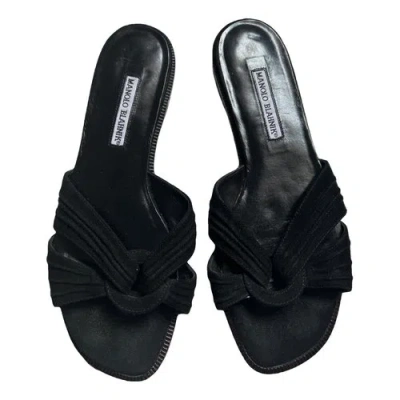 Pre-owned Manolo Blahnik Sandal In Black