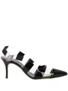 Manolo Blahnik Uxra Patent Leather And Pvc Slingback Pumps