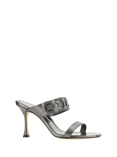Manolo Blahnik Sandals In Silver