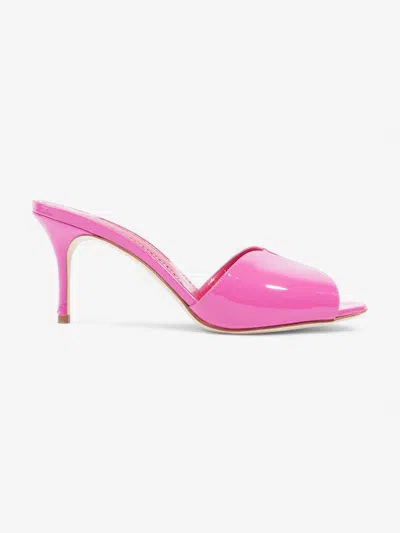 Manolo Blahnik Sandals 70mm Patent Leather In Pink