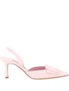 Manolo Blahnik Maysli Suede Buckle Halter Pumps
