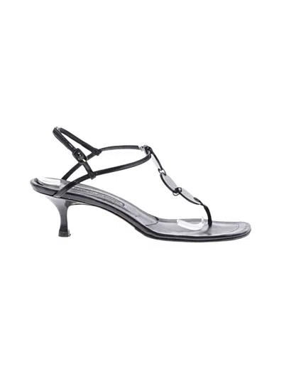 Pre-owned Manolo Blahnik Sandals In Black