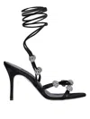 Manolo Blahnik Heel Sandals With Embellished Strappy Design In Black